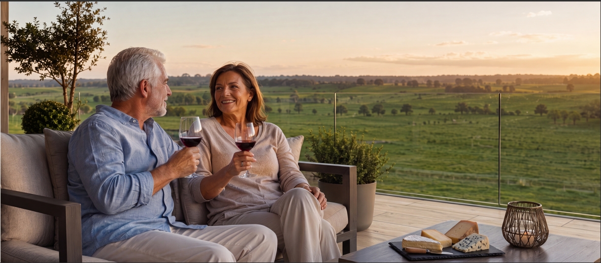 Pareja disfrutando con calma de Vista Parque Los Alpes